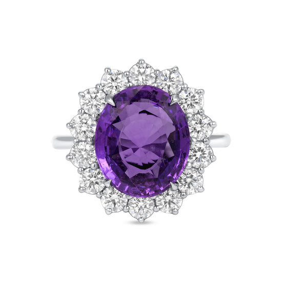 Oval Purple Sapphire Ring