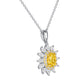 Yellow Diamond Starburst Pendant Necklace