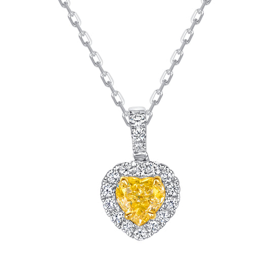 Yellow Diamond Heart Pendant