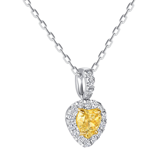 Yellow Diamond Heart Pendant