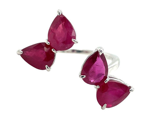 Piranesi Pear Shaped Ruby Bypass Ring