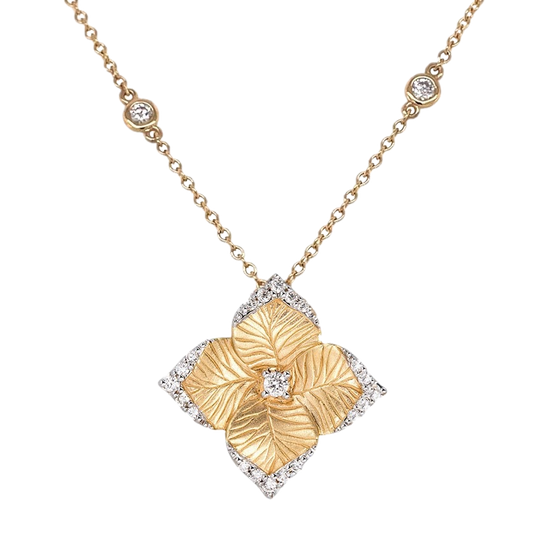 Oro Fiore Large Flower Diamond Necklace