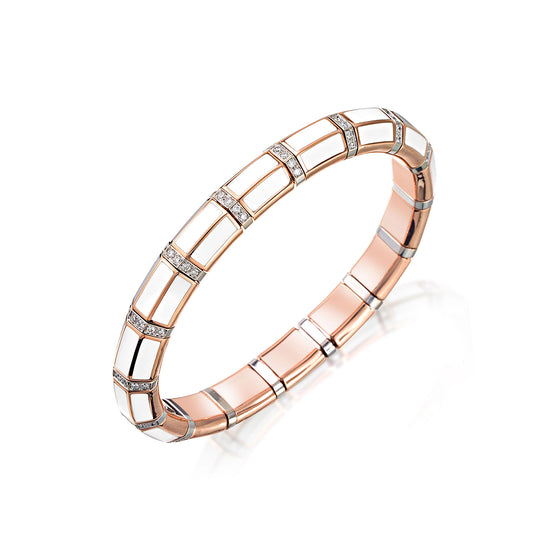 Picchiotti Xpandable™ 1.23 CT Diamond & White Ceramic Bracelet in Two-Tone Gold