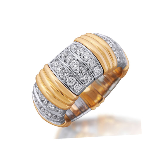 Picchiotti Xpandable™ 1.67CT Diamond Pavé Gold Accent Ring in Two-Tone Gold