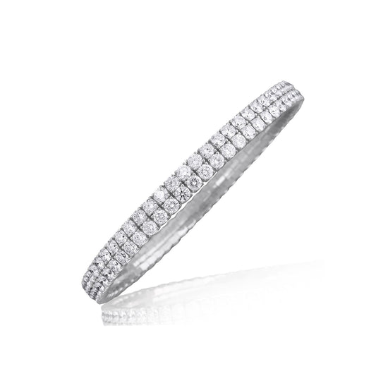 Picchiotti Xpandable™ 11.26CT Two Row Round Cut Diamond Tennis Bracelet