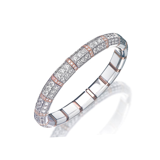 Picchiotti Xpandable™ 13.13CT Diamond Pavé Gold Accent Bracelet in Two-Tone Gold