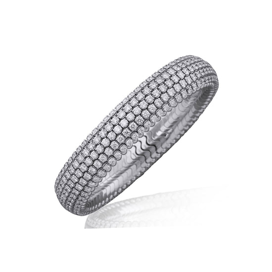 Picchiotti Xpandable™ 16.80CT Five Row Round Cut Diamond Tennis Bracelet