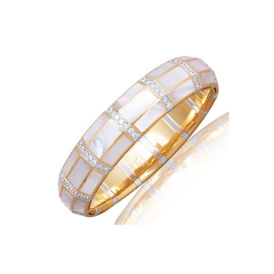 Picchiotti Xpandable™ 2.03CT Diamond & White Mother-of-Pearl Bracelet in Two-Tone Gold