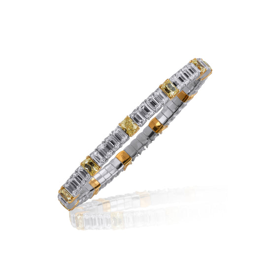 Picchiotti Xpandable™ 20.59CT Fancy Yellow and Diamond Mixed Cut Tennis Bracelet