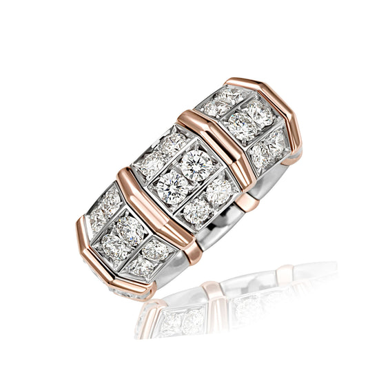 Picchiotti Xpandable™ 3.20CT Diamond Pavé Gold Accent Ring in Two-Tone Gold