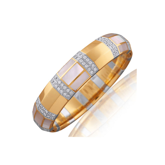 Picchiotti Xpandable™ 3.51 CT Diamond & White Mother-of-Pearl Bracelet in Two-Tone Gold