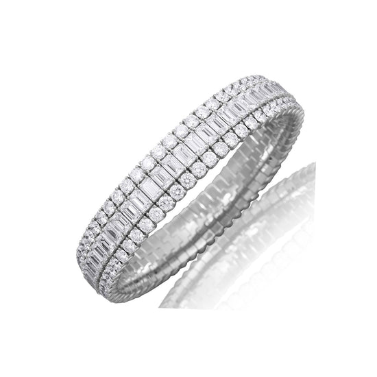 Picchiotti Xpandable™ 31.47CT Three Row Mixed Cut Diamond Tennis Bracelet
