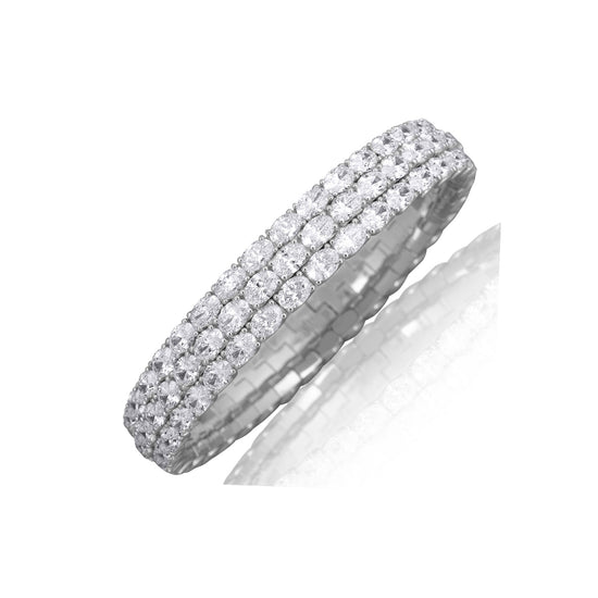 Picchiotti Xpandable™ 34.16CT Three Row East-West Oval Diamond Tennis Bracelet