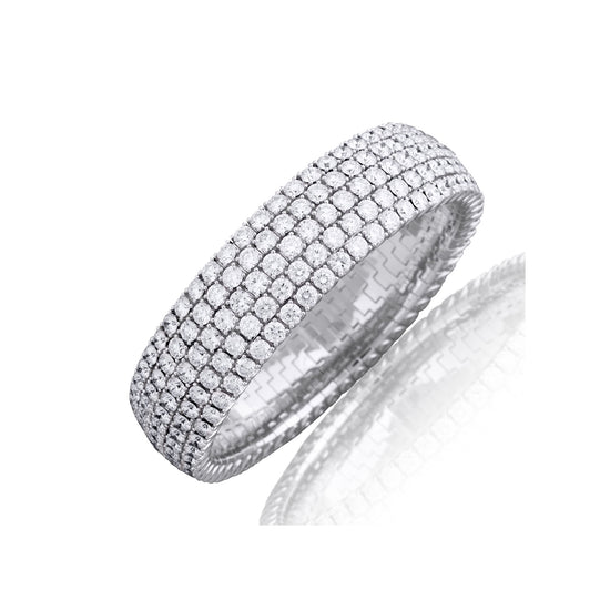 Picchiotti Xpandable™ 35.83CT Five Row Round Cut Diamond Tennis Bracelet