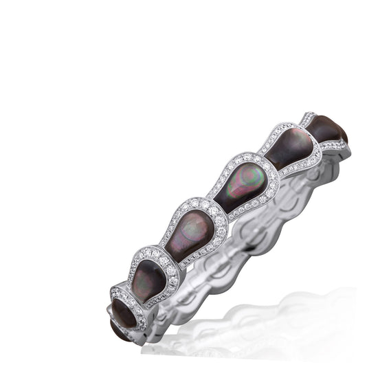 Picchiotti Xpandable™ 4.57 CT Diamond & Green Mother-of-Pearl Bracelet in Two-Tone Gold
