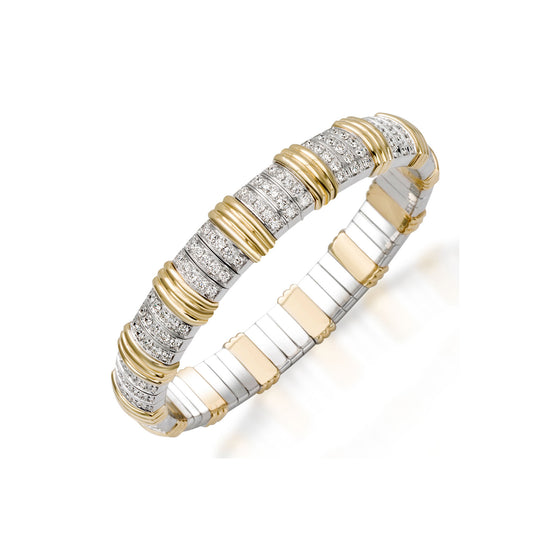 Picchiotti Xpandable™ 4.67CT Diamond Pavé Gold Accent Bracelet in Two-Tone Gold