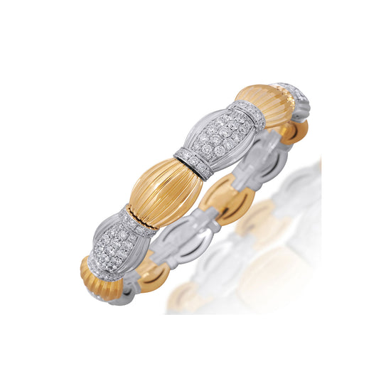 Picchiotti Xpandable™ 4.96CT Diamond Pavé Alternating Two-Tone Gold Accent Bracelet