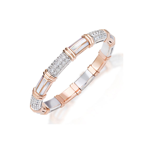 Picchiotti Xpandable™ 5.52 CT Diamond & Mother-of-Pearl Bracelet in Two-Tone Gold