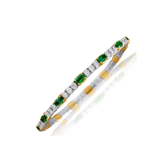 Picchiotti Xpandable™ 6.16CT Emerald and Diamond Mixed Cut Tennis Bracelet