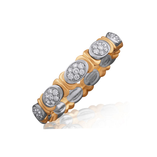 Picchiotti Xpandable™ 7.46CT Diamond Pavé Gold Accent Oval Link Bracelet in Two-Tone Gold