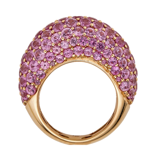 Large Dome Ring in Pink Sapphires