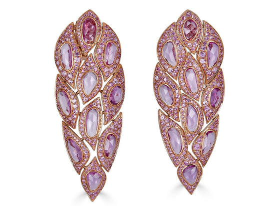 Piranesi Rose Cut Pink Sapphire Earrings