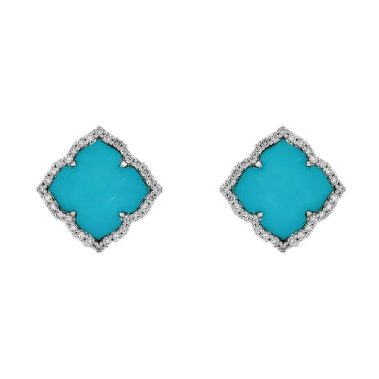 Capri Small Flower Turquoise Earrings