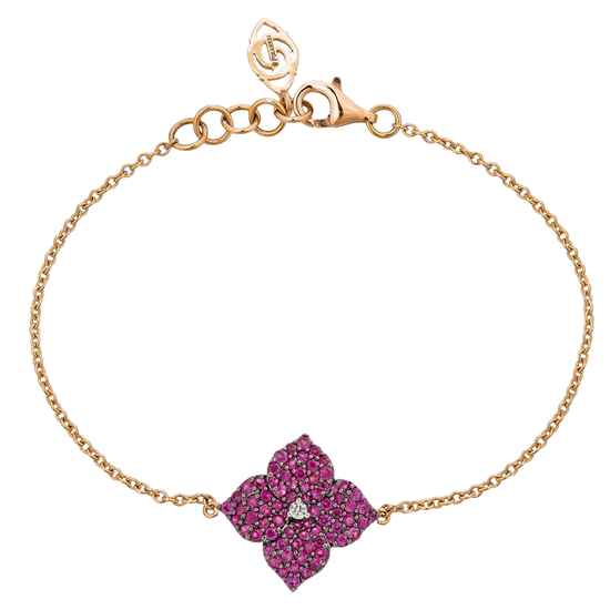Piranesi Fiore Small Deep Pink Sapphire Flower Bracelet