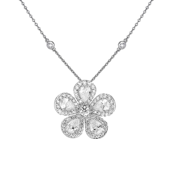 Classic Flower Medium Diamond Necklace