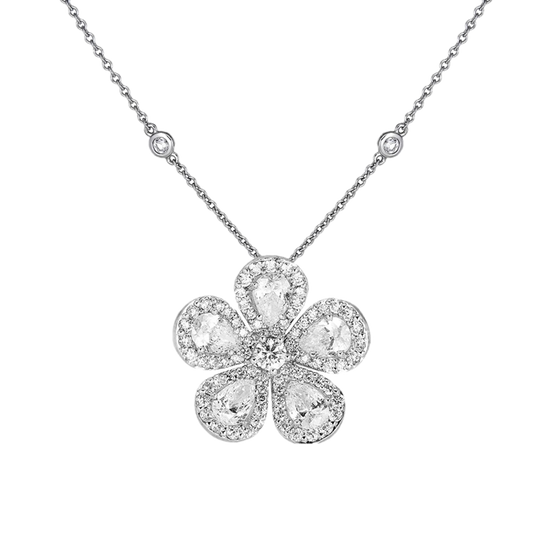 Piranesi Classic Flower Medium Diamond Necklace