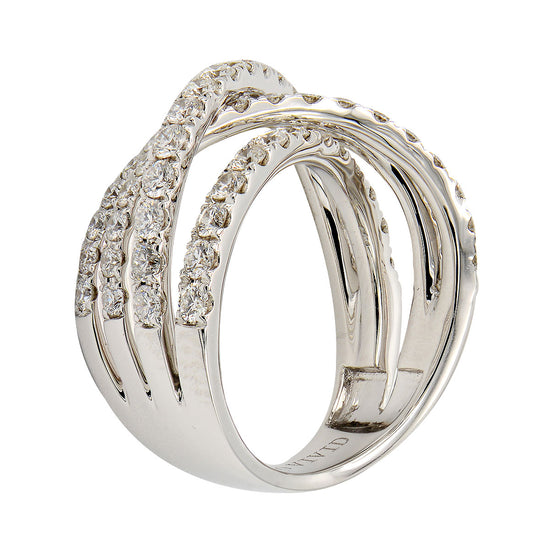 Criss-Cross White Diamond Wrap Ring