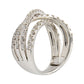 Criss-Cross White Diamond Wrap Ring