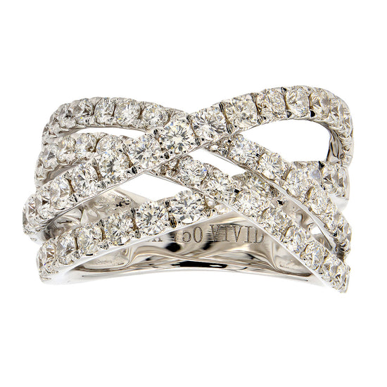 Criss-Cross White Diamond Wrap Ring