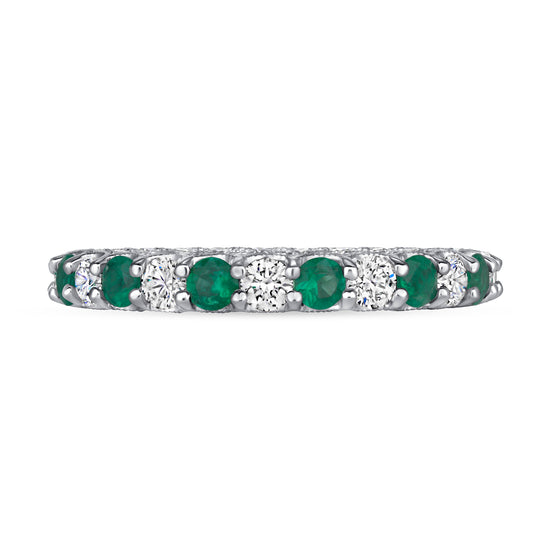 2.5CT Emerald and Diamond Eternity Band