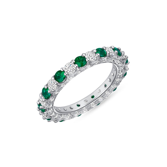 2.56CT Emerald and Diamond Eternity Band