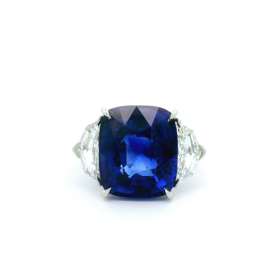 12.18CT Cushion Cut Sapphire Ring