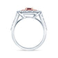 Brandon Boswell Dark Brownish-Purple Diamond Double Halo Ring