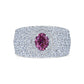 Brandon Boswell Oval Purple-Pink Diamond Dome Ring