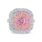 Brandon Boswell Pink-Purple Diamond Ring with Pink and White Diamond Melee