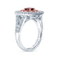 Brandon Boswell Dark Brownish-Purple Diamond Double Halo Ring