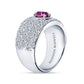 Brandon Boswell Oval Purple-Pink Diamond Dome Ring