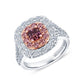 Brandon Boswell Dark Brownish-Purple Diamond Double Halo Ring