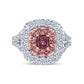 Brandon Boswell Dark Brownish-Purple Diamond Double Halo Ring