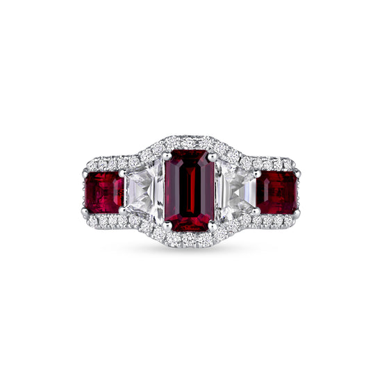1.39CT Emerald Cut Ruby Ring