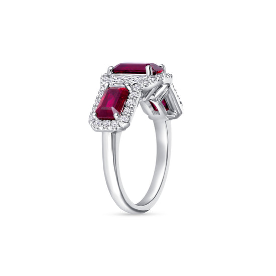 1.39CT Emerald Cut Ruby Ring
