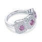 Brandon Boswell Three-Stone Pink and Purple-Pink Diamond Ring