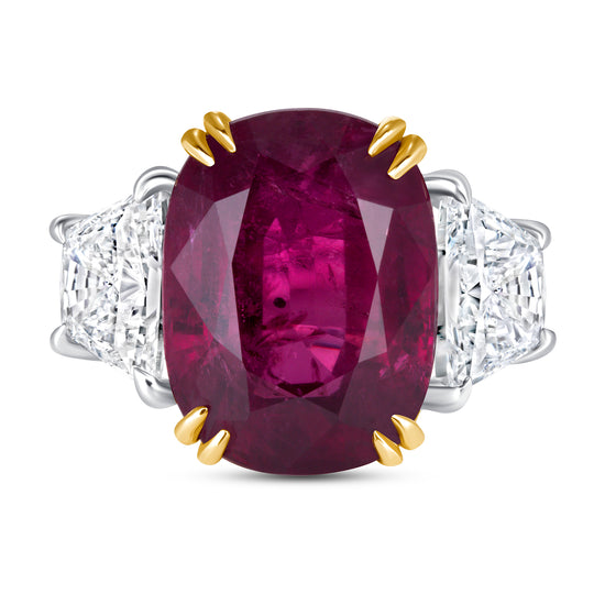 11.52CT Oval Cut Mozambique Ruby Ring