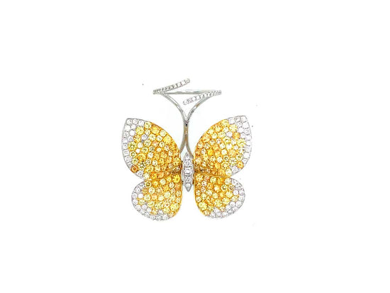 Piranesi Yellow-Orange Sapphire Butterfly Ring