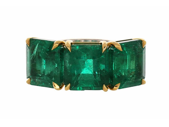 Piranesi Three Stone Emerald Ring