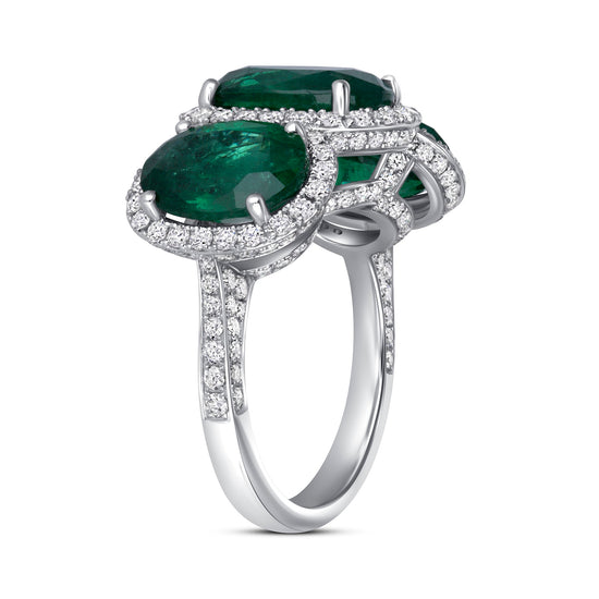 Piranesi Three Emerald Ring
